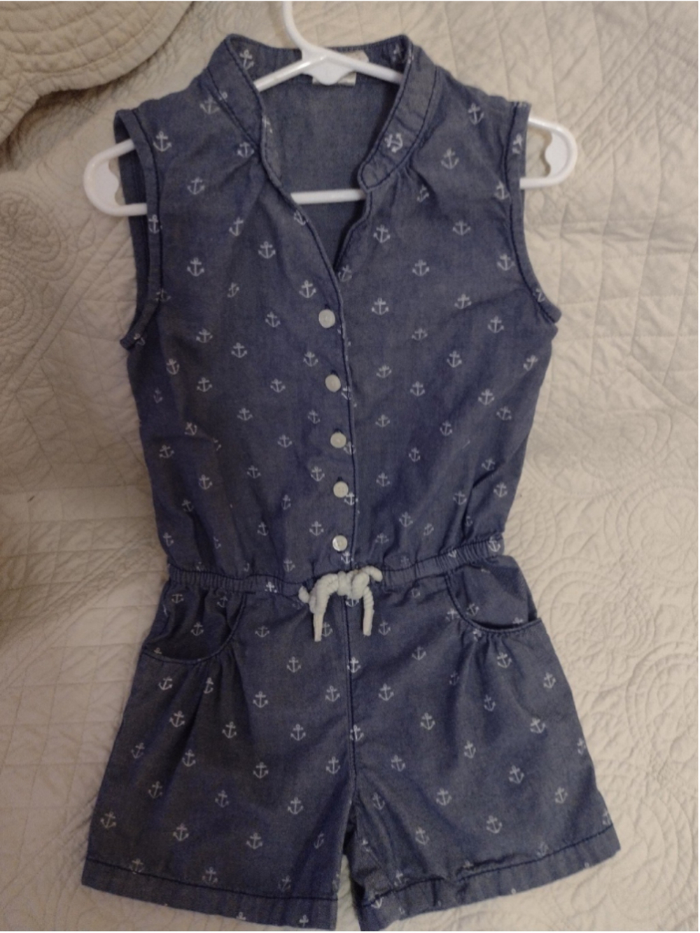 Gymboree Nautical Anchor Romper girls size 6